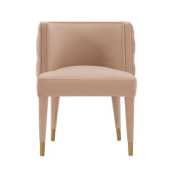 Manhattan Comfort Modern Maya Tufted Velvet Dining Chair in Nude DC079-ND