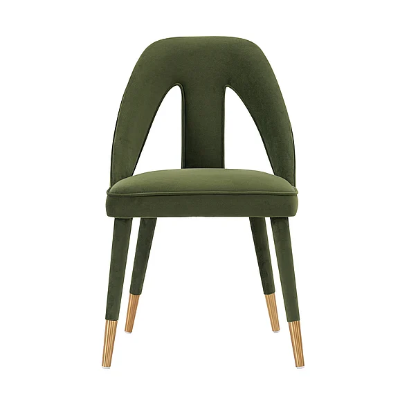 Manhattan Comfort Modern Neda Velvet Dining Chair in Olive Green DC081-OG