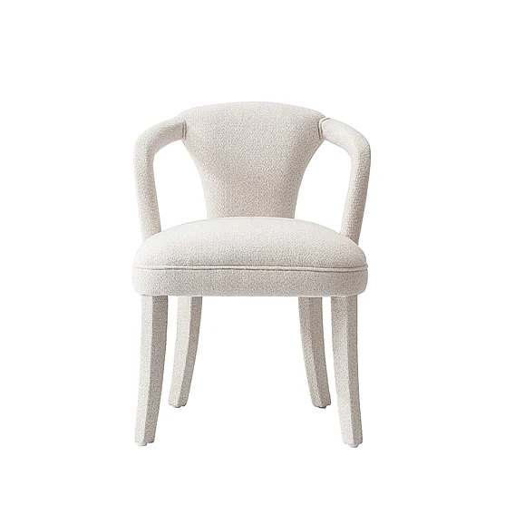 Manhattan Comfort Modern Palmer Tweed Dining Armchair in Ivory DC088AR-IV