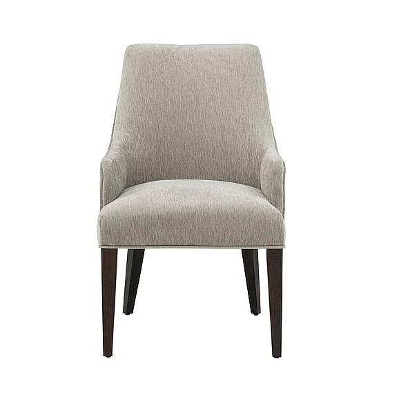 Manhattan Comfort Beever Taupe Chenille Dining Armchair with Rubberwood Legs DC103AR-TP