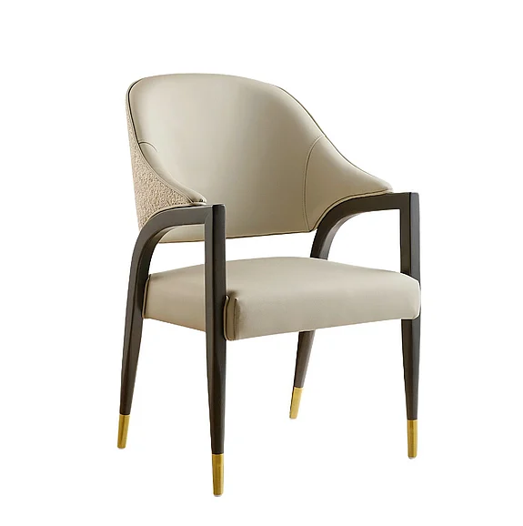Manhattan Comfort Collette Wood Upholstered Arm Chair in Stone Gray DC1552-3