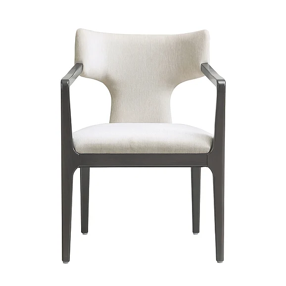 Manhattan Comfort Eloria Chenille Wood Armchair in Cream DC1623-1