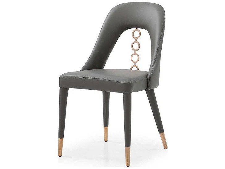Whiteline Modern Liza Dining Chair in DC1710P-DGRY/RGLD CLOSEOUT