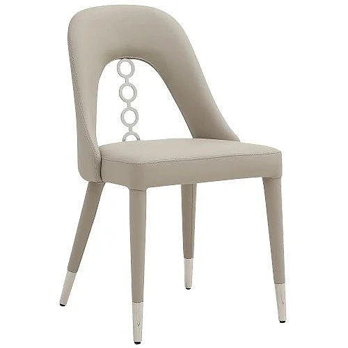 Whiteline Modern Liza Dining Chair in DC1710P-LGRY/SLV