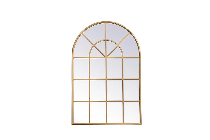 Elegant Metal Frame Rectangle Mirror 14X28 In. in Brass MR613248BR