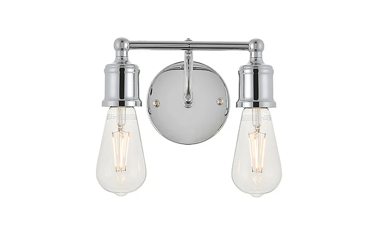 Elegant Serif 2 Light Chrome Wall Sconce LD4028W9C CLOSEOUT
