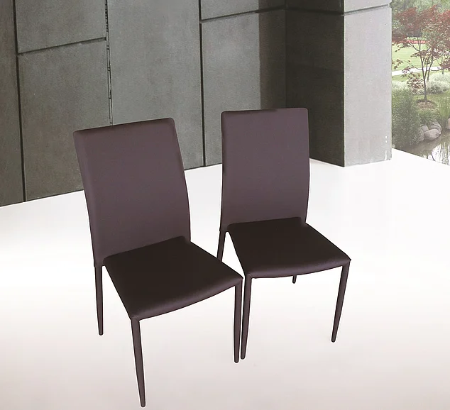J&M DC-13 Leather Dining Chair in Brown (Set of 4) CLOSEOUT