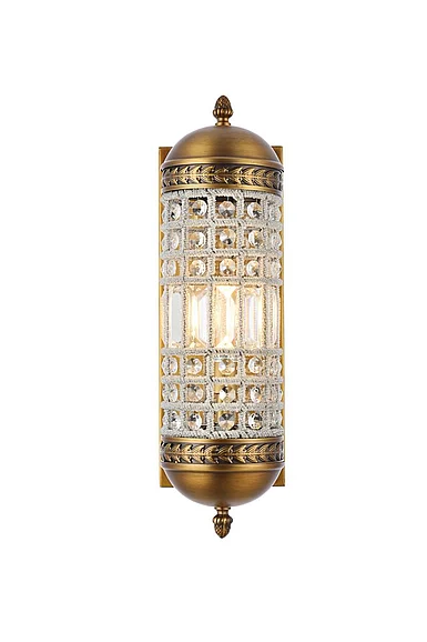 Elegant Olivia 1 Light French Gold Wall Sconce Clear Royal Cut Crystal 1205W5FG/RC