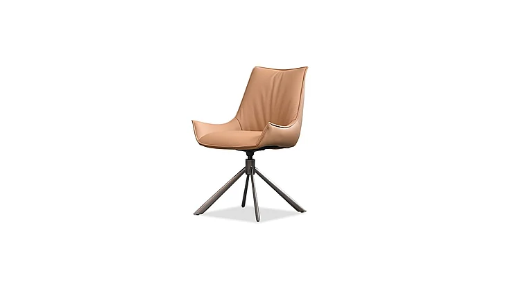 Mobital Giulia Swivel Dining Chair Golden Rum Leather (Set of 2) DCH-GIUL-RUML-PCANB