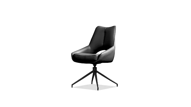 Mobital Sofia Swivel 360 Dining Chair Onyx Black Leatherette/Black Base (Set of 2) DCH-SOFI-BLAC-PCBLA