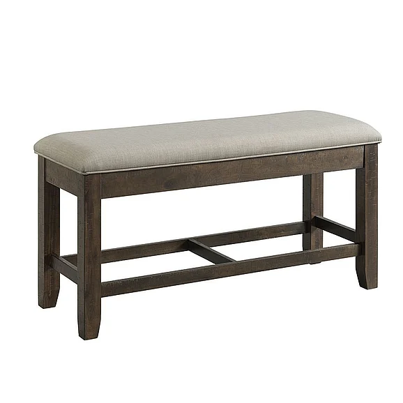 Elements International Colorado Counter Height Bench in Charcoal DCO100CBN