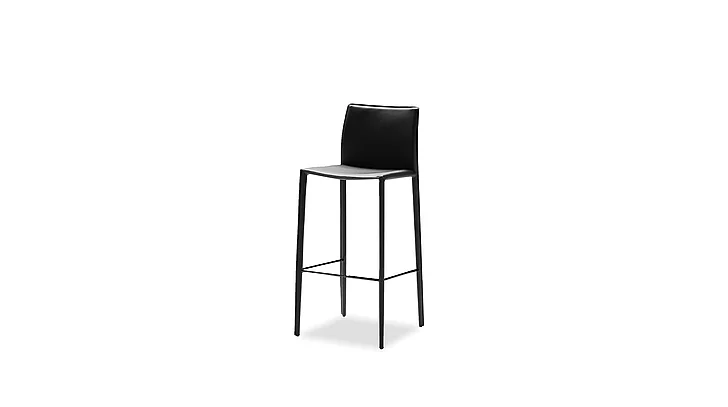 Mobital Zak Counter Stool Black Leather Leather (Set of 2) DCS-ZAKB-BLAC-PCBLA