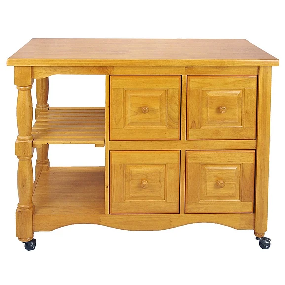 Sunset Trading Regal Kitchen Cart in Light Oak DCY-CRT-03-LO