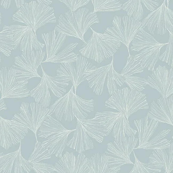 York Dazzling Dimensions Volume II E37 Ginkgo Toss Wallpaper in Blue DD3743 (Double Roll) FedEx/UPS