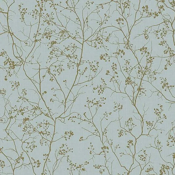 York Dazzling Dimensions Volume II E37 Luminous Branches Wallpaper in Blue/Gold DD3813 (Double Roll) FedEx/UPS