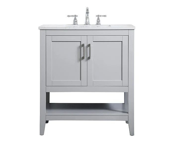 Elegant 30 In. Single Bathroom Vanity in Grey VF16030GR