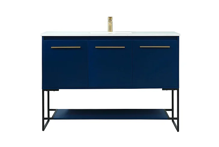 Elegant 48 In. Single Bathroom Vanity in Blue VF42548MBL CLOSEOUT