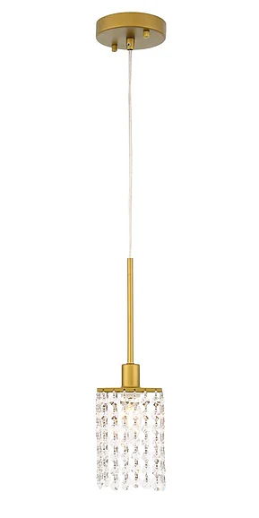 Elegant Taylor 1 Light Brass Pendant LD7500BR CLOSEOUT