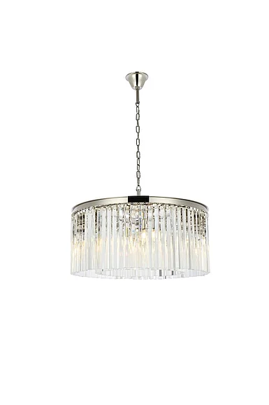 Elegant Sydney 8 Light Polished Nickel Chandelier Clear Royal Cut Crystal 1208D31PN/RC
