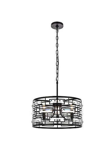 Elegant Kennedy 16.5 In. Pendant in Black 1108D16BK