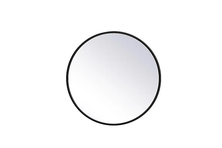 Elegant Metal Frame Round Mirror 21 In. in Black MR4821BK