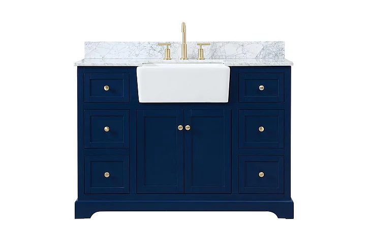 Elegant 48 In. Single Bathroom Vanity in Blue VF60248BL-BS