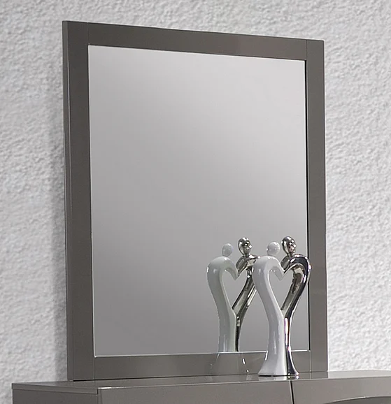 Chintaly Delhi Dresser Accent Mirror in Gloss Grey DELHI-MIR