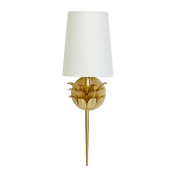 Worlds Away Delilah Gold Leaf One Arm Sconce DELILAH G