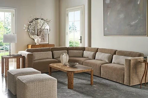 Theodore Alexander Perch 2pc Rectangular Occasional Living Room Set in Toffee