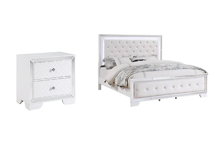 Massa Gallery Demi 2pc Panel Bedroom Set in White