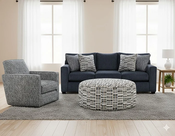 Southern Motion Universal Denim 2pc Living Room Set in Blue (SET 2)