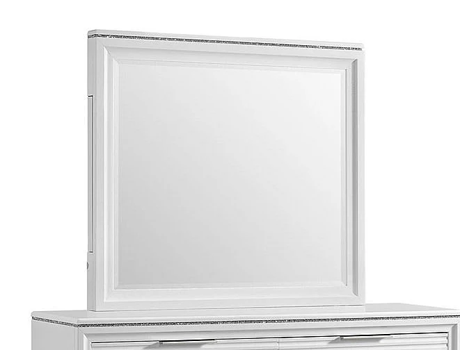 Elements International Denmark Mirror w/ Lights and Hidden Storage in White B-14260-7-MR