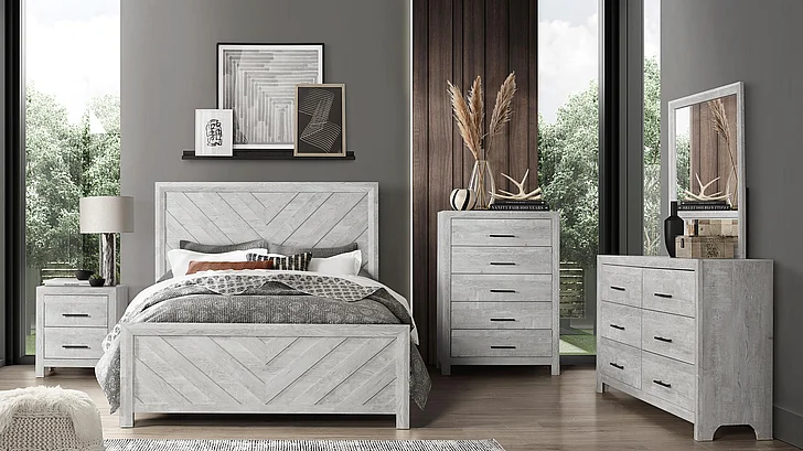 Galaxy Home Denver 2pc Bedroom Set in Rustic Oak