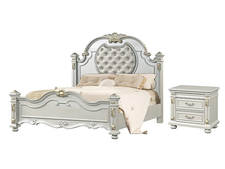 Cosmos Destiny 2pc Bedroom Set in Pearl