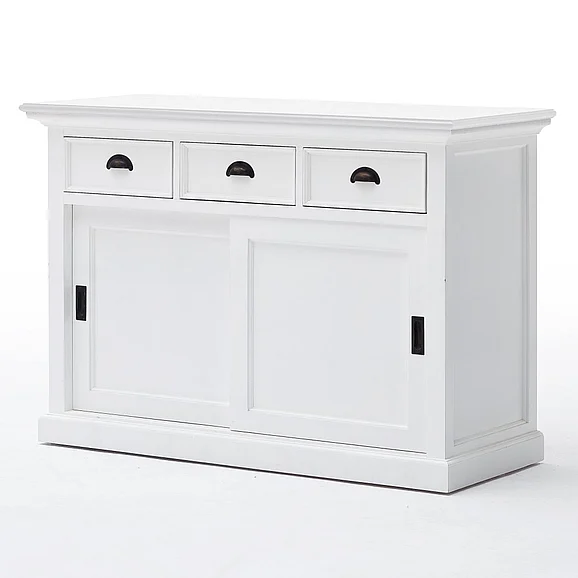 Nova Solo Halifax Buffet with Sliding Doors in White B130