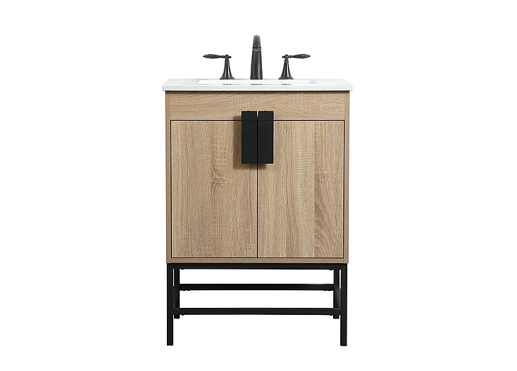 Elegant 24 In. Single Bathroom Vanity in Mango Wood VF48824MW CLOSEOUT