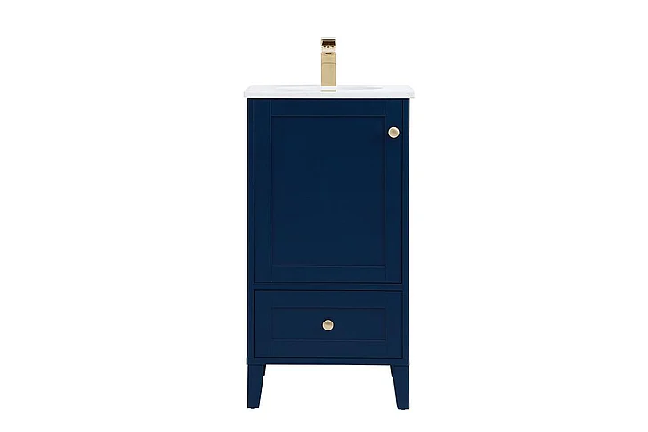 Elegant 18 In. Single Bathroom Vanity in Blue VF18018BL