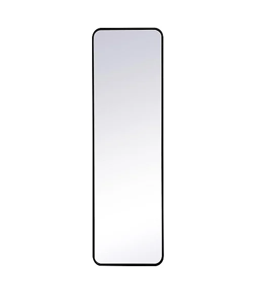 Elegant Soft Corner Metal Rectangular Mirror 18X60 In. in Black MR801860BK