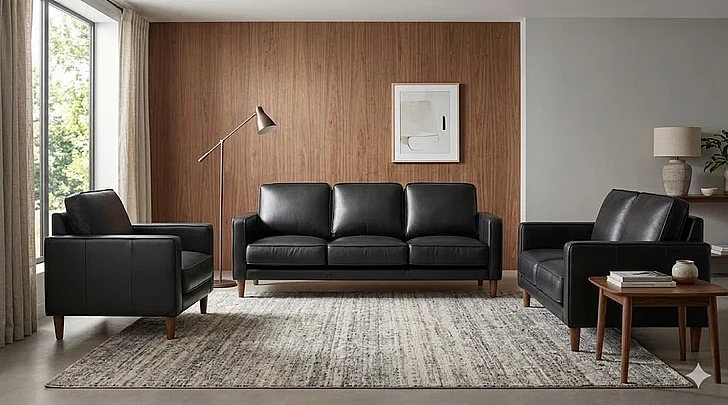 Sunset Trading Prelude 2pc Living Room Set in Black