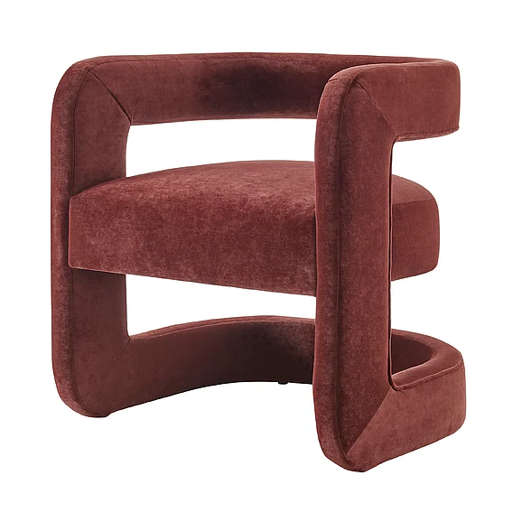 NPD Althea Velvet Accent Arm Chair, Dainty Maroon 1250059-618