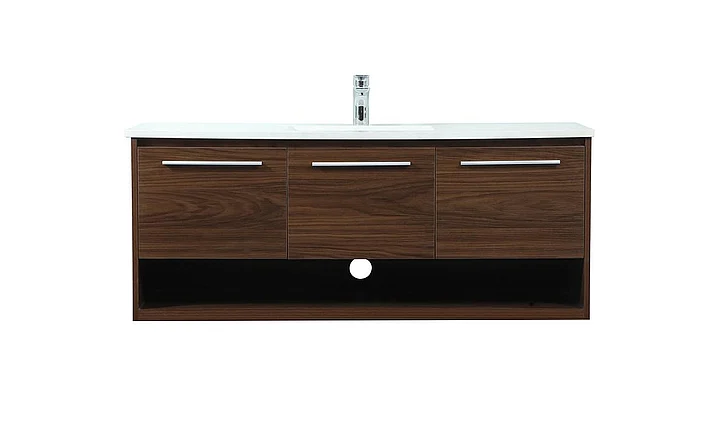 Elegant 48 In. Single Bathroom Vanity in Walnut VF43548MWT CLOSEOUT