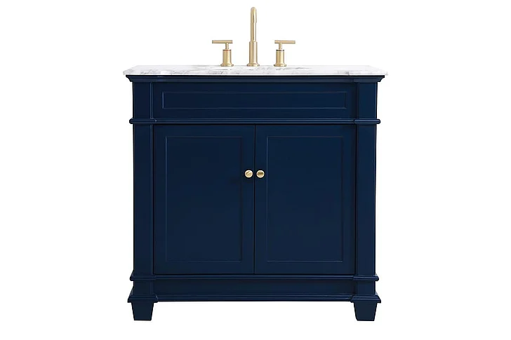 Elegant 36 In. Single Bathroom Vanity Set in Blue VF50036BL
