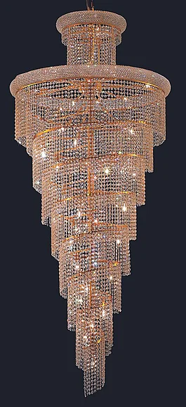 Elegant Spiral 32 Light Gold Chandelier Clear Royal Cut Crystal V1800SR36G/RC