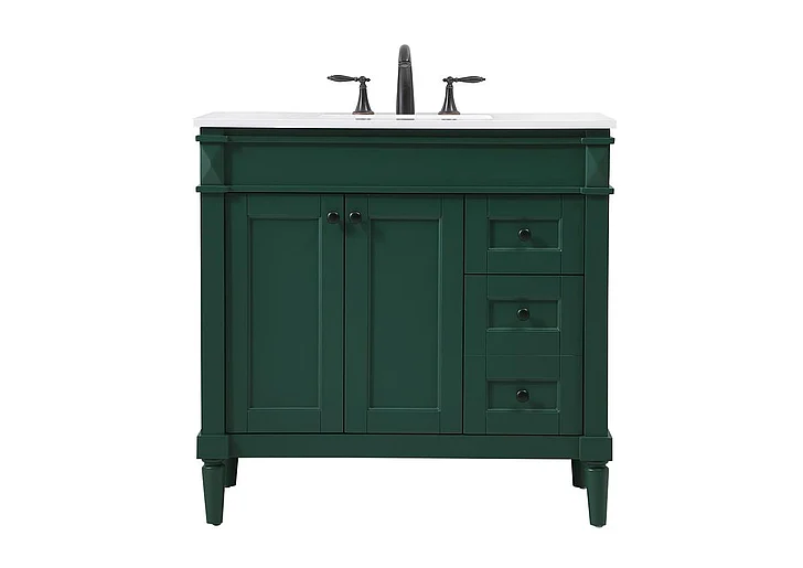 Elegant 36 In. Single Bathroom Vanity in Green VF31836GN CLOSEOUT