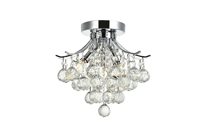 Elegant Toureg 3 Light Chrome Flush Mount Clear Royal Cut Crystal V8000F12C/RC