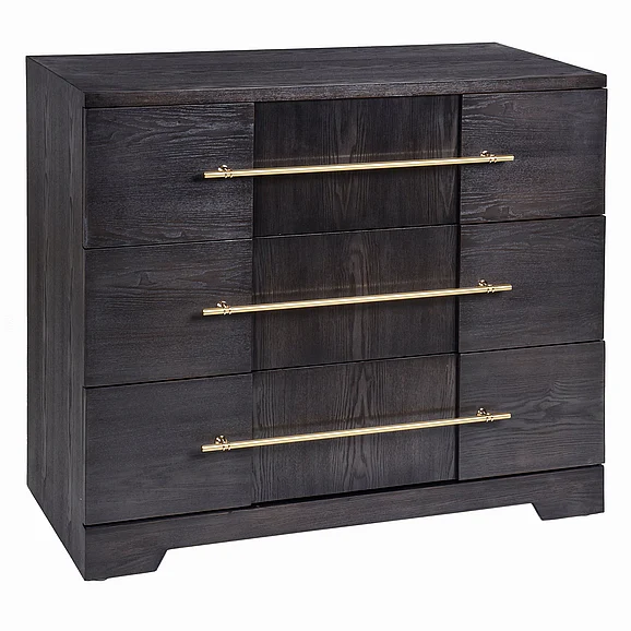 StyleCraft Dann Foley Lifestyle Three Drawer Wooden Dresser with Gold Hardware DFF20007