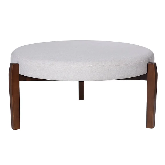 StyleCraft Dann Foley Lifestyle White 3 Legged Round Ottoman DFF20024