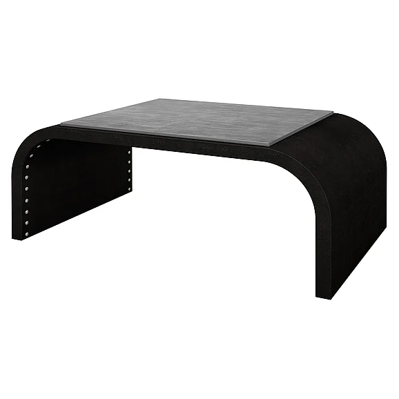 StyleCraft Dann Foley Lifestyle Black Waterfall Shagreen Coffee Table DFF20102