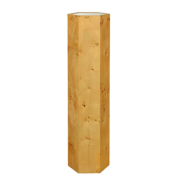 StyleCraft Natural Dann Foley Lifestyle Hex Wood Pedestal with Mirror Top DFF20107