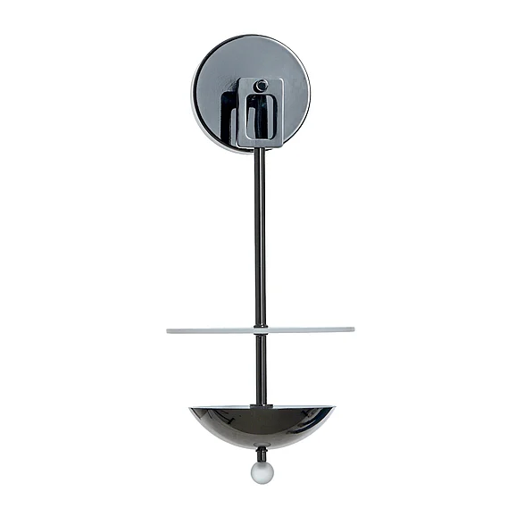 StyleCraft Nickle Steel & Acrylic Wall Mount Lamp in Black DFL57257B